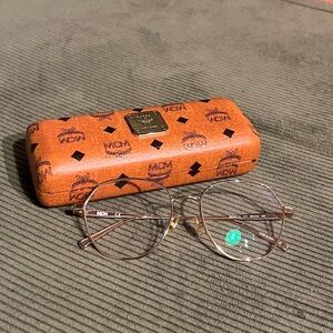 MCM Gold Eyeglasses with Case